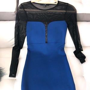 Blue and black dress